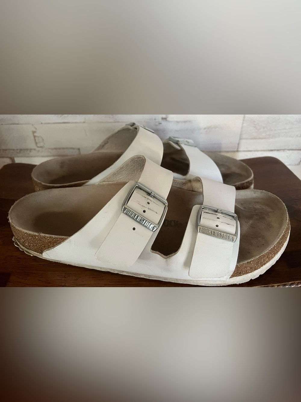 Birkenstock White Arizona Sandals in Size 44
